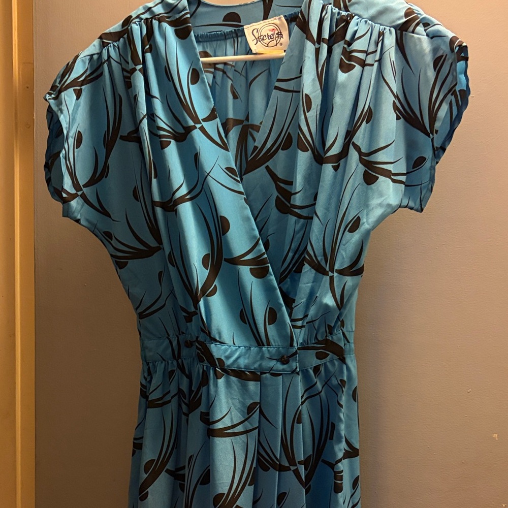 Blue and Black Patterned Dress